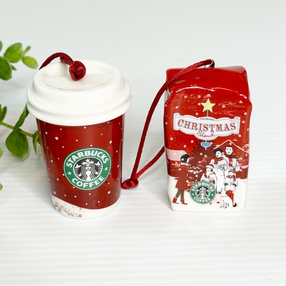 Starbucks 2007 Miniature Ceramic Ornaments Set